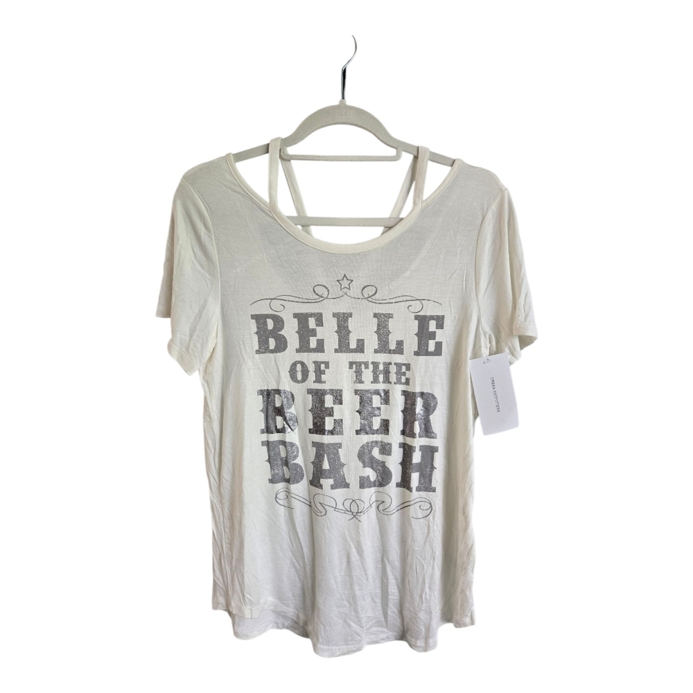 NWT Zoe + Liv Cream Relaxed Short Sleeve Tee,  Medium